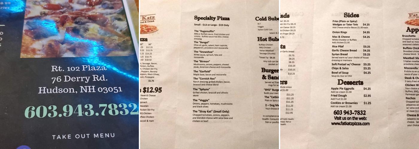 Lynn's 102 Tavern Menu