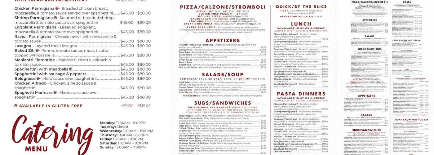 Bella Napoli Menu