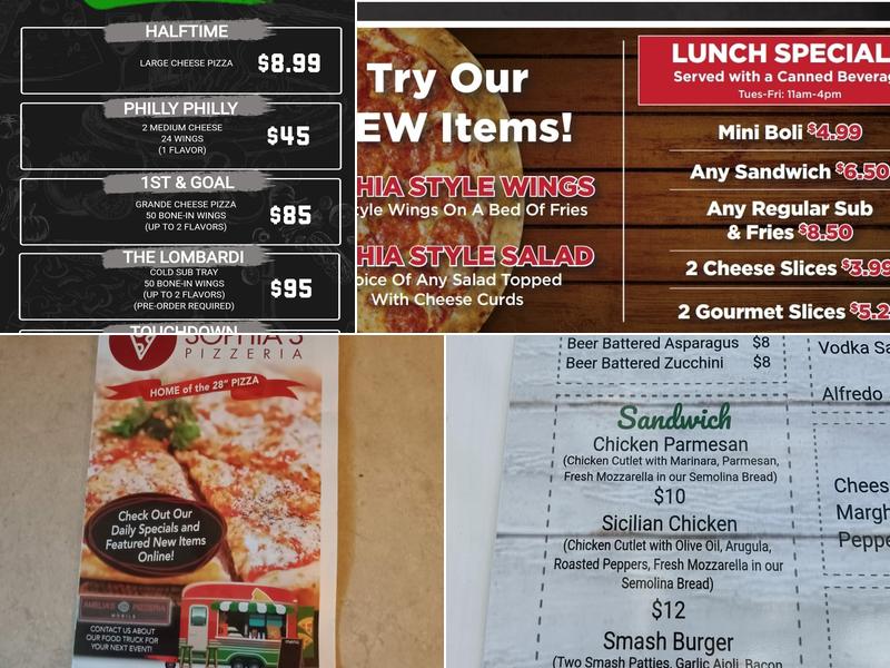 Sophia's Pizzeria Menu