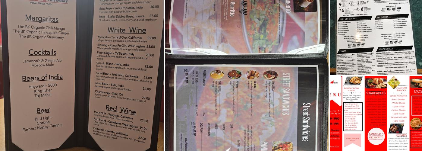 Bombay Kitchen Menu
