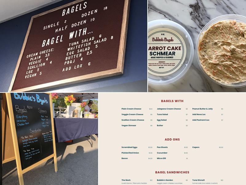 Bubbie's Bagels Menu