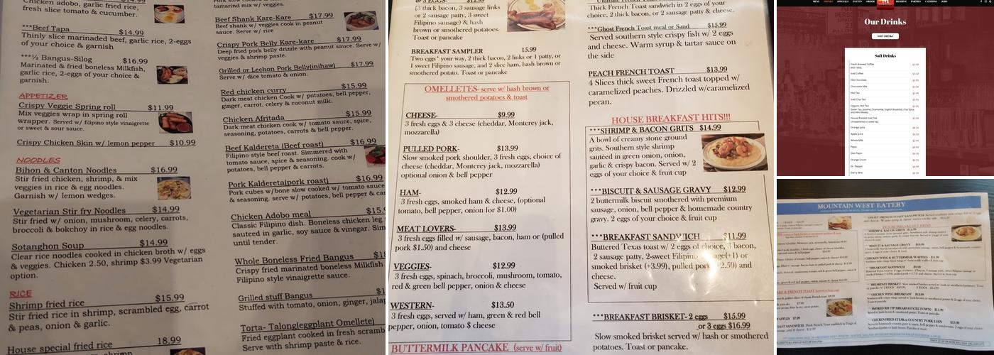 Mountain West Eatery Menu