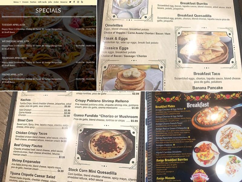 Amigos Tacos & Cantina Menu