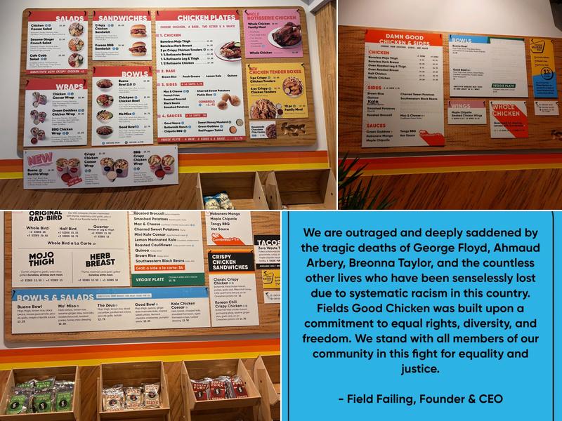 Fields Good Chicken Menu
