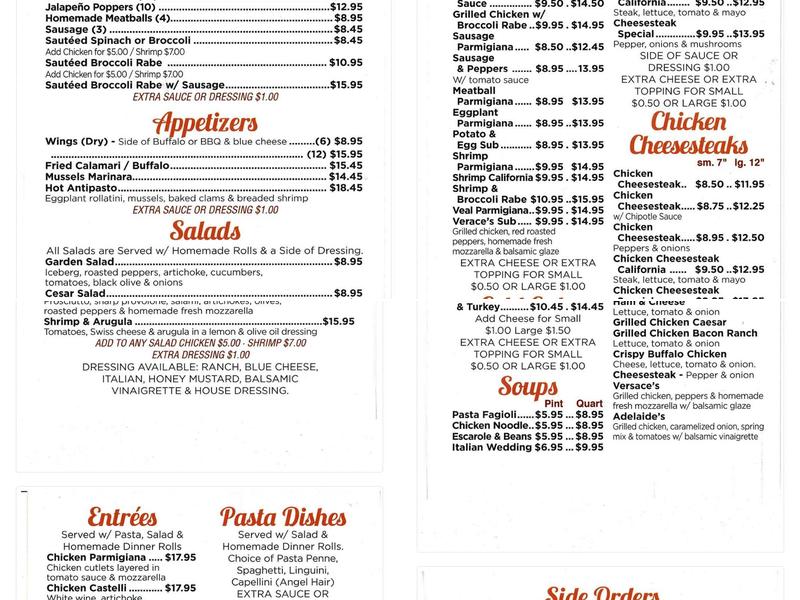 Veraces Pizza Menu