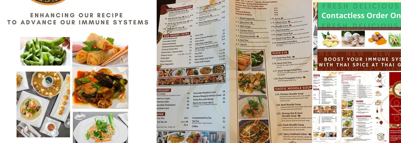 Thai Ginger Menu