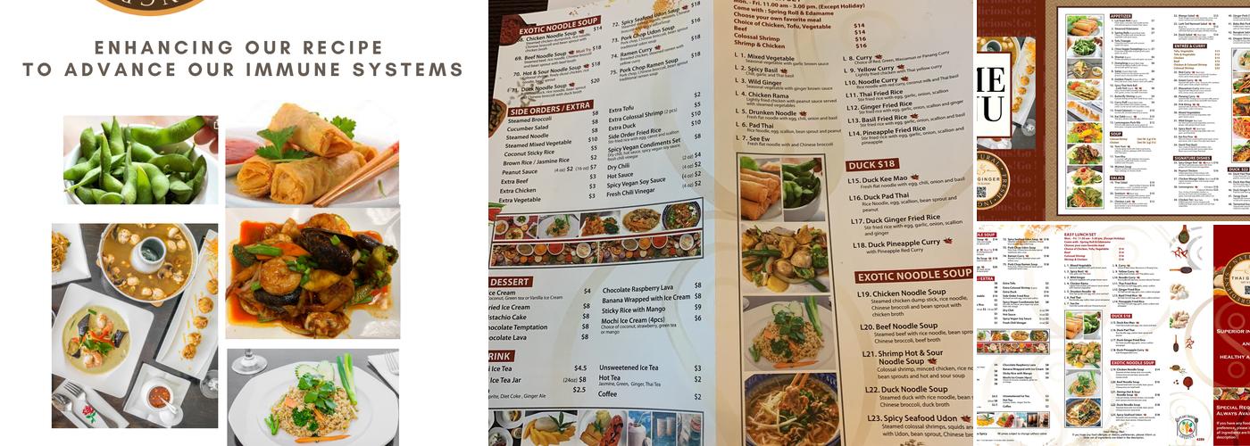 Thai Ginger Menu