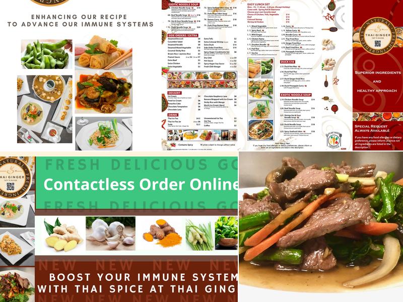 Thai Ginger Menu