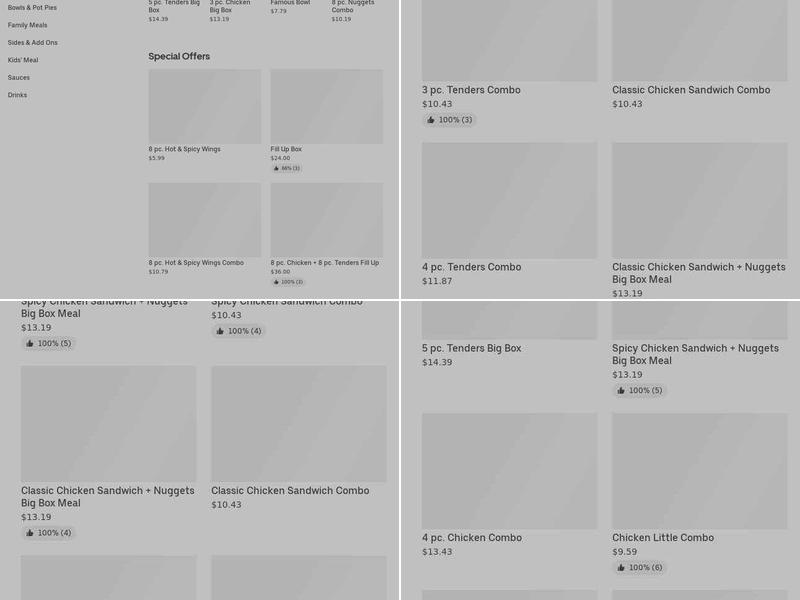 KFC Menu