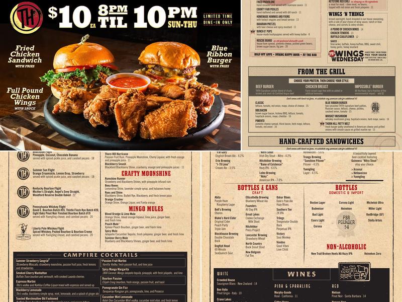Thorn Hill Tap House Menu