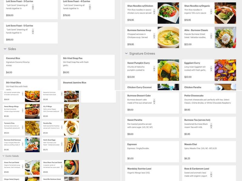Top Burmese Bistro Royale Menu