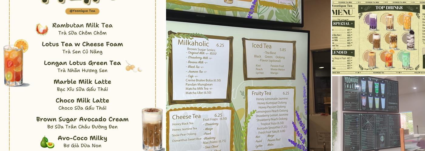 Yoonique Tea Menu