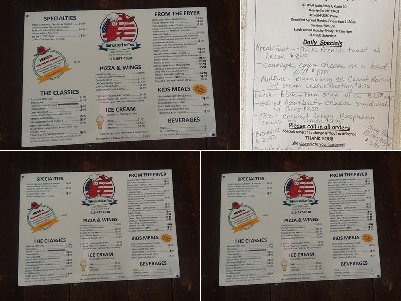 Suzie’s Menu
