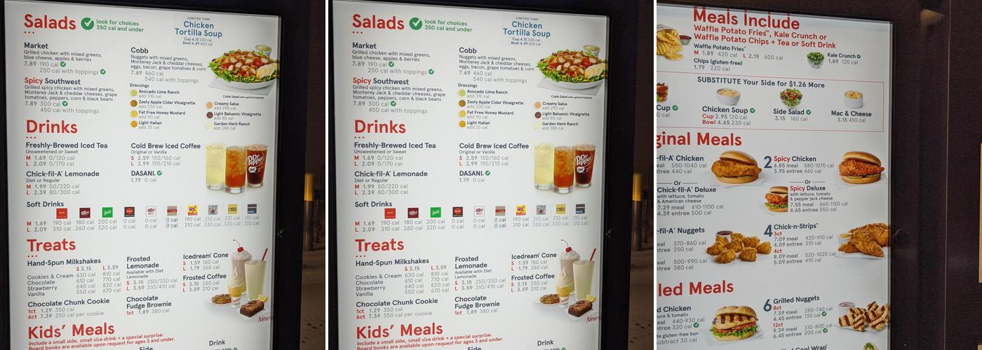 Chick-fil-A Menu