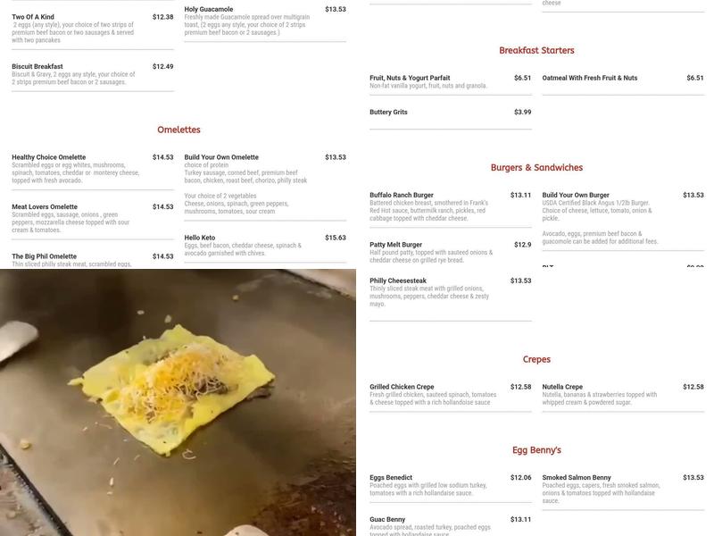 Bread & Butter Menu