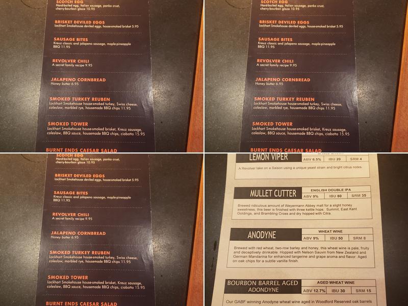 Revolver Brewhouse Menu