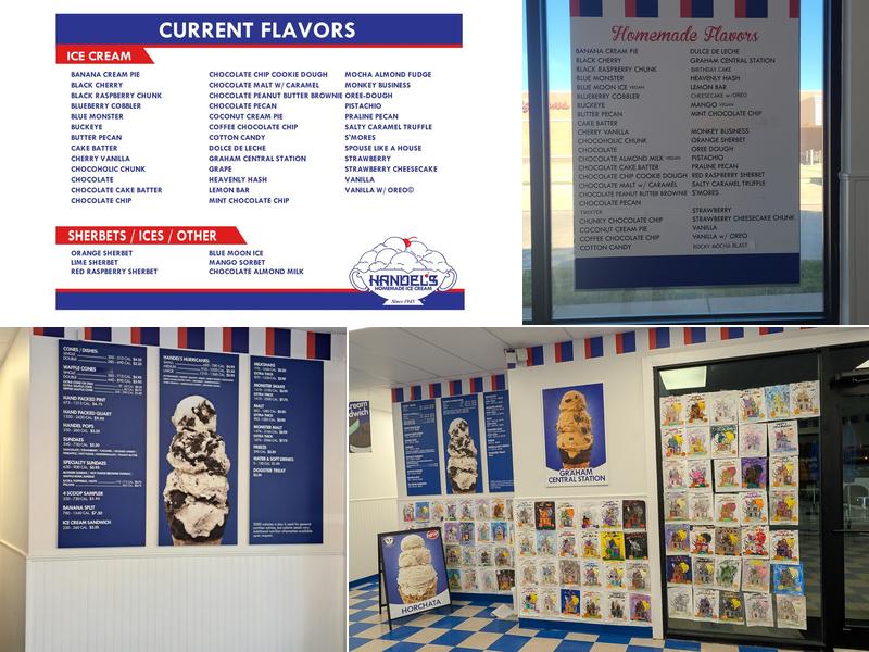 Handel's Ice Cream Menu