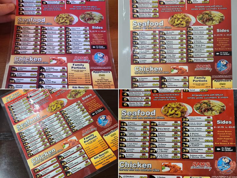 Sam's Southern Eatery Menu