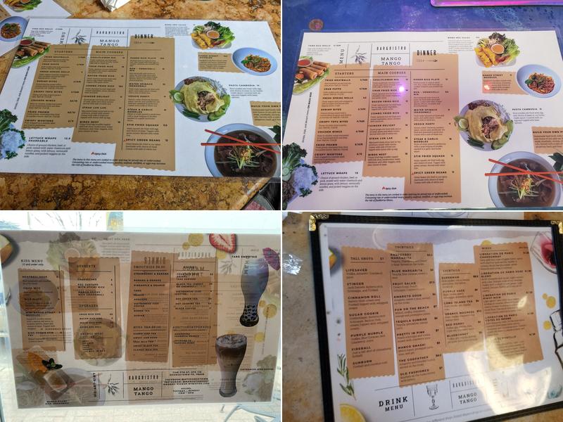 Mango Tango Bistro and Bar Menu