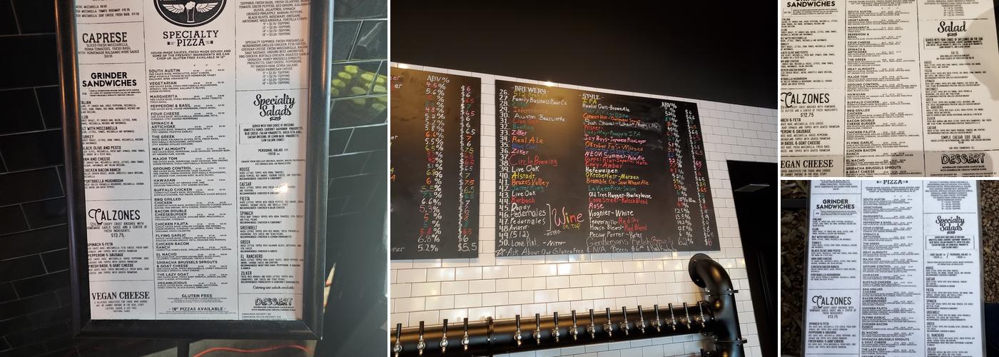 Aviator Pizza & Drafthouse Menu