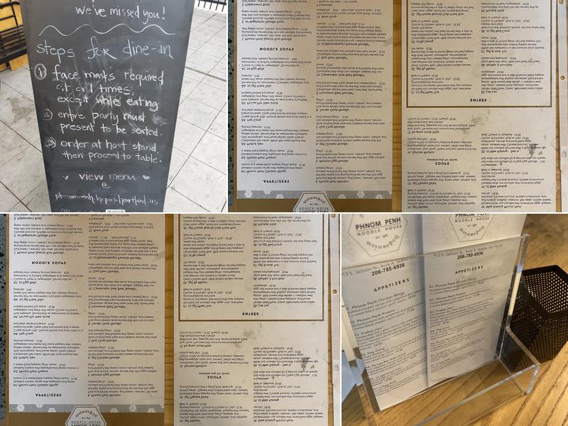 Phnom Penh Noodle House Menu