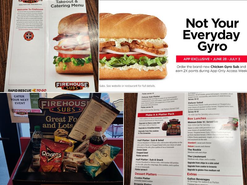 Firehouse Subs Grafton Marketplace Menu