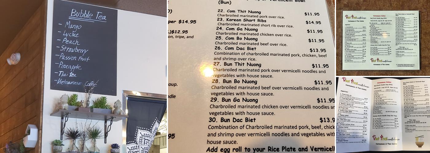 Viet thai noodle house Menu