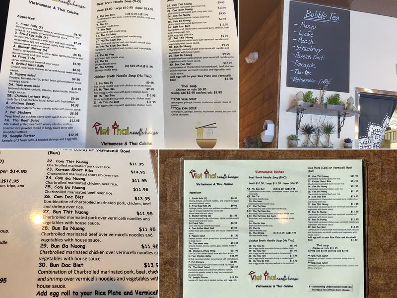Viet thai noodle house Menu