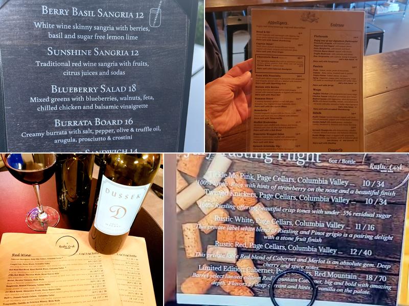 Rustic Cork Wine Bar Menu