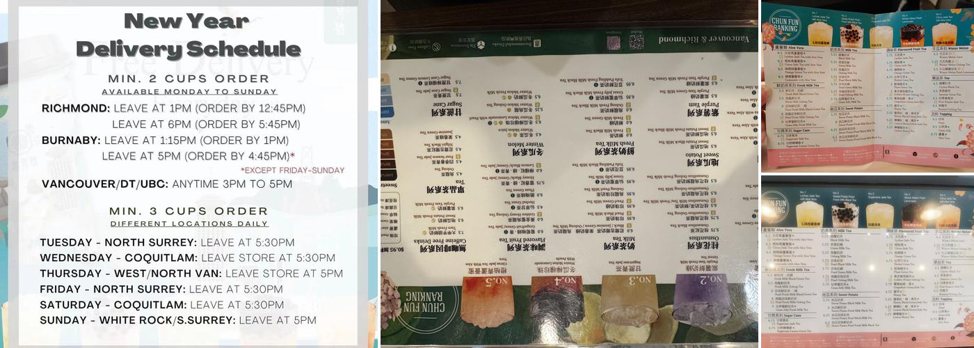 CHUN FUN HOW Vancouver Menu