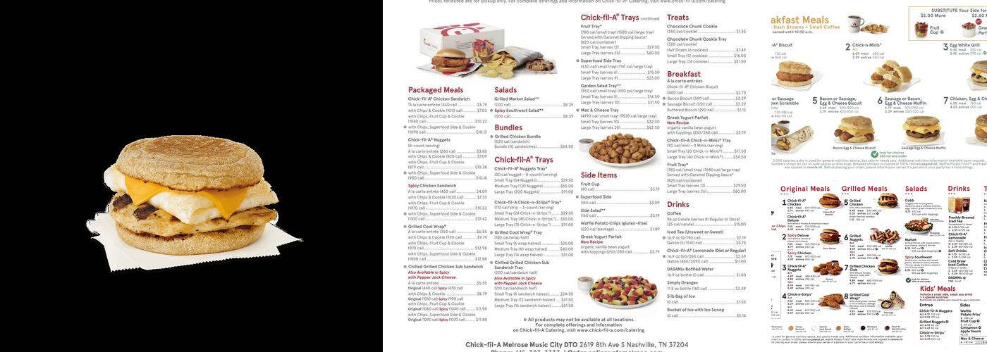 Chick-fil-A Menu