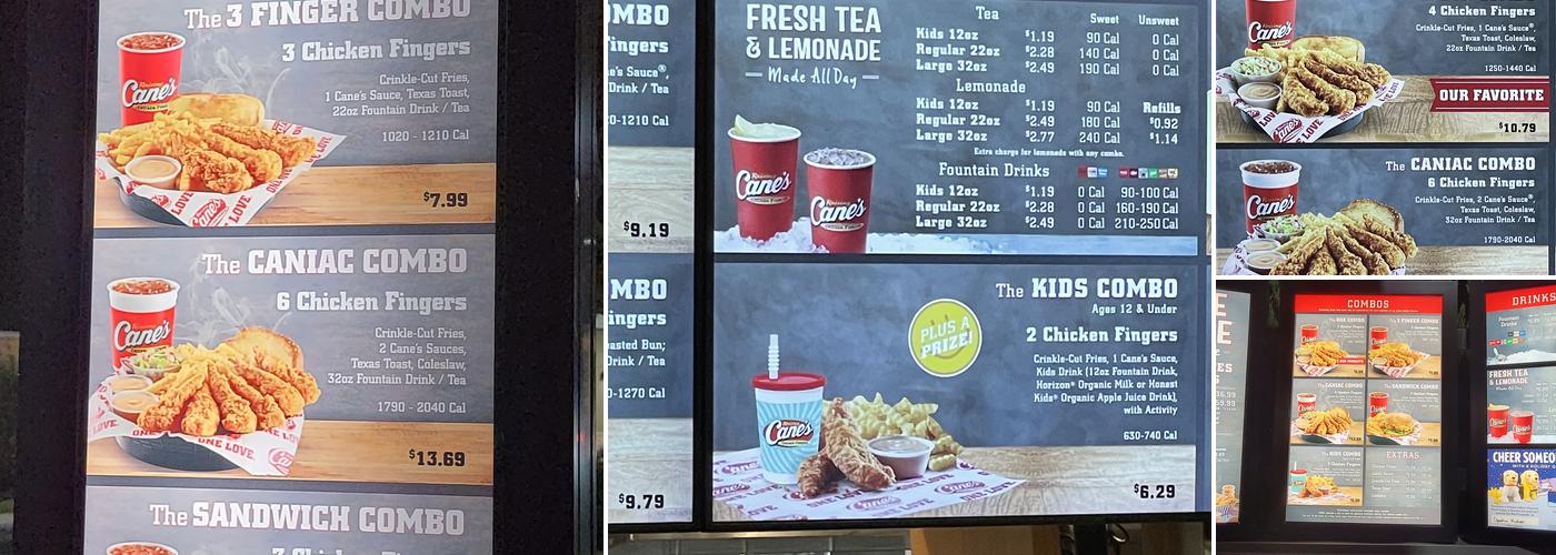 Raising Cane's Chicken Fingers Menu