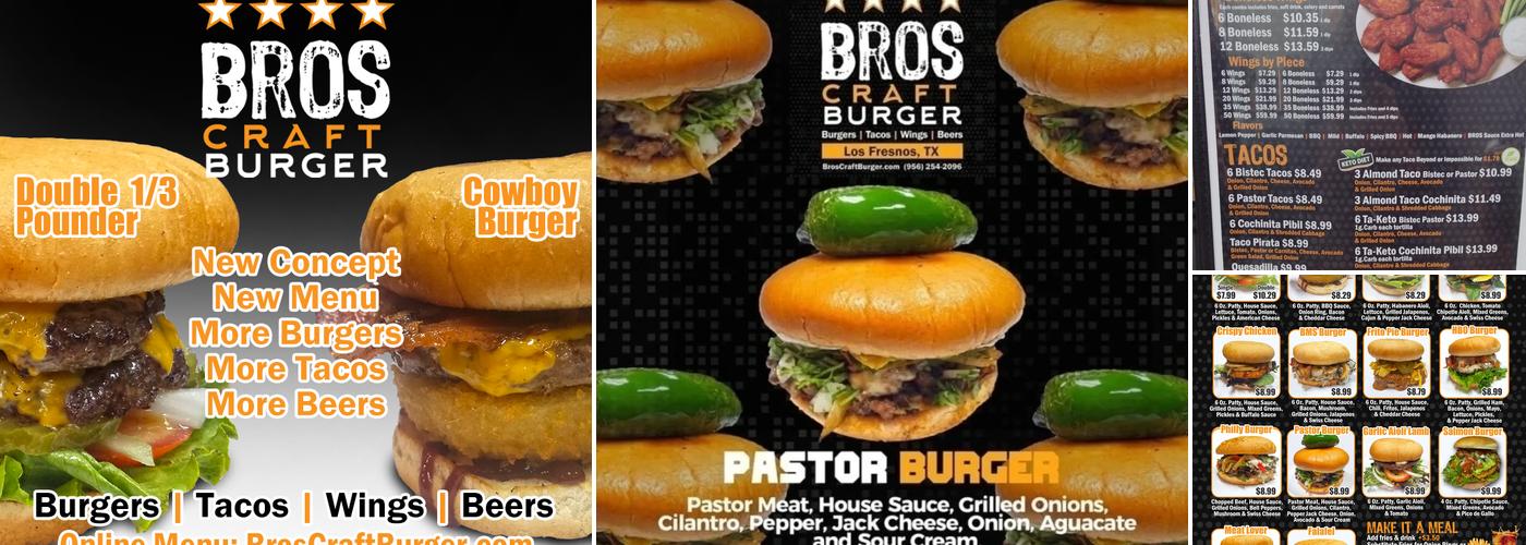 Bros Craft Burger Menu