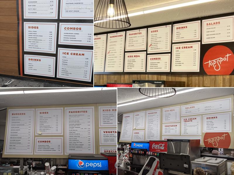 Top Spot Drive Inn Menu