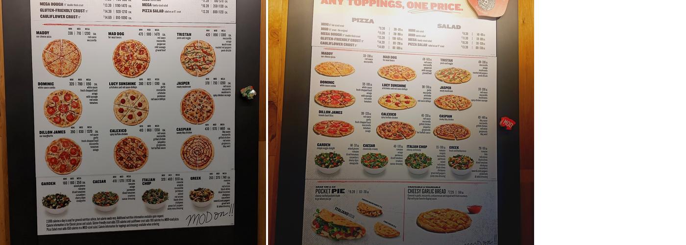 MOD Pizza Menu