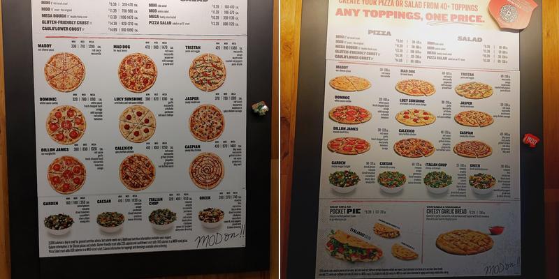 MOD Pizza Menu