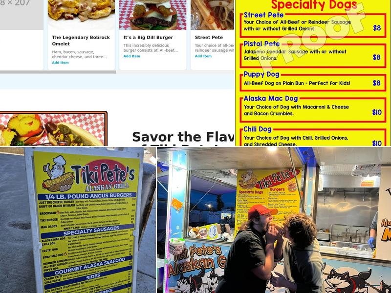 Tiki Petes Alaskan Grill Menu