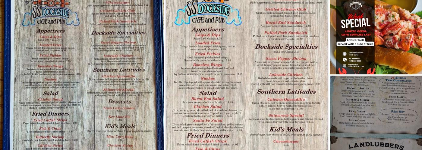 SS Dockside Cafe and Pub Menu