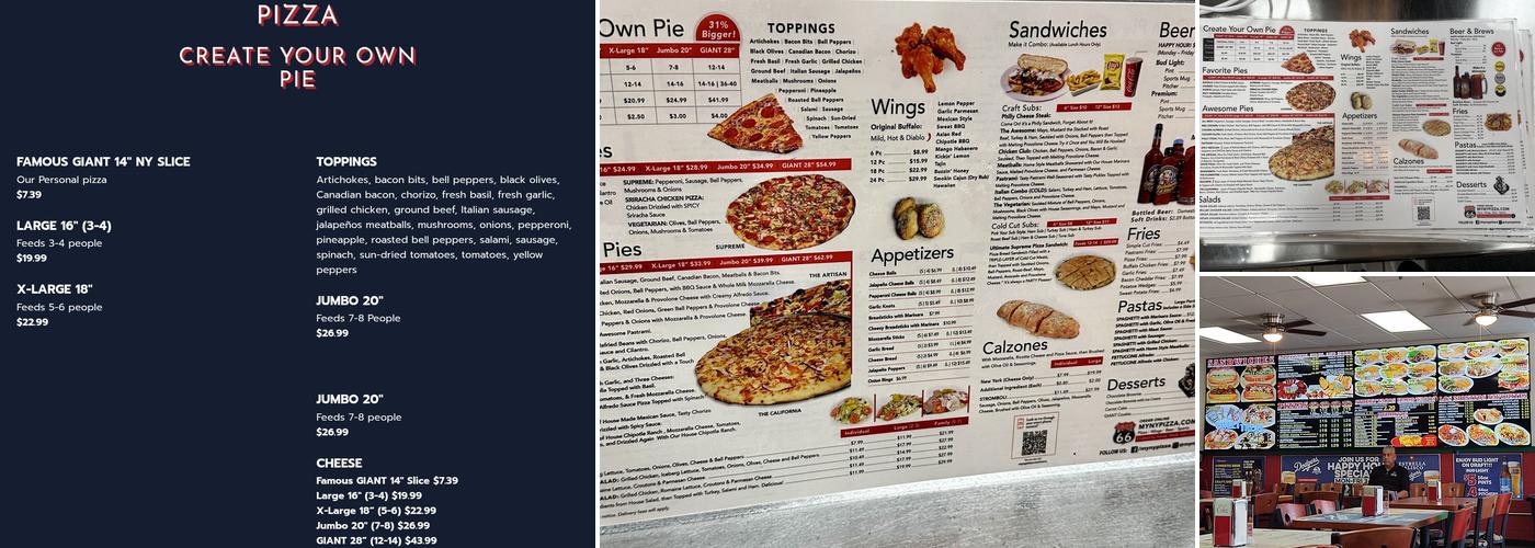My NY Pizza Sports Pizzeria Menu