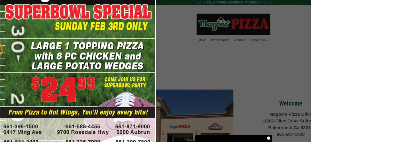 Magoos Pizza Menu