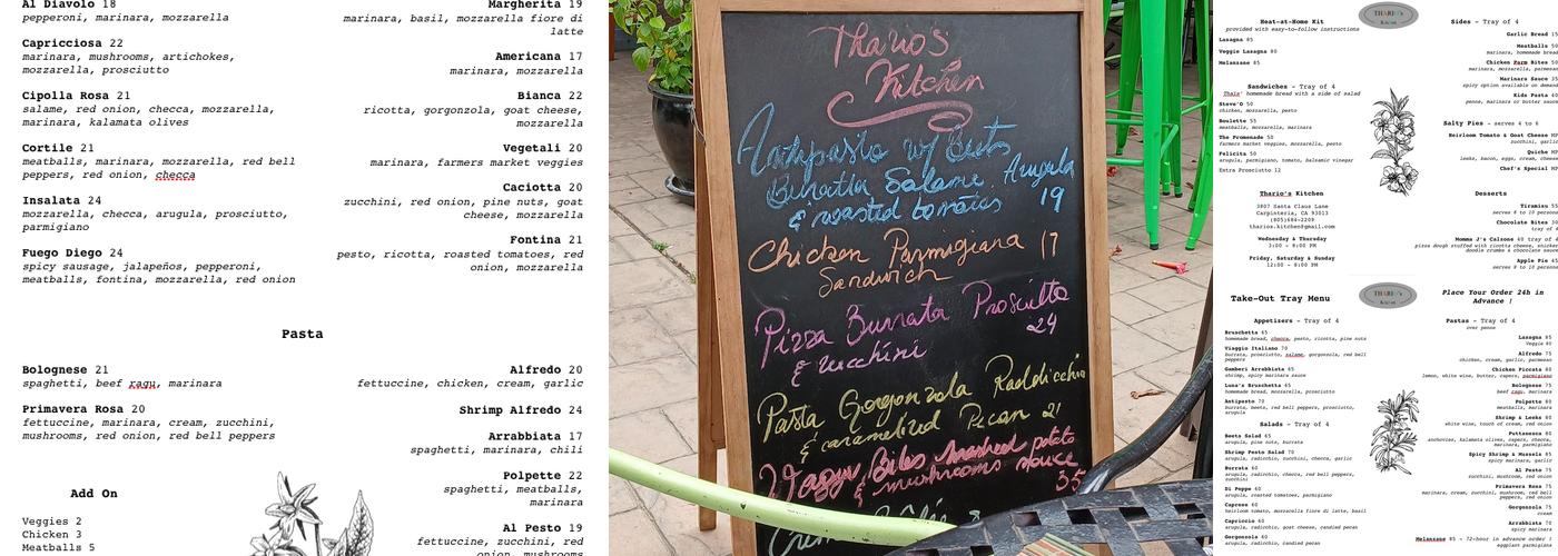 Thario's Kitchen Menu