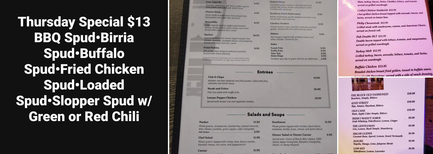 The Block Bar & Grill Menu