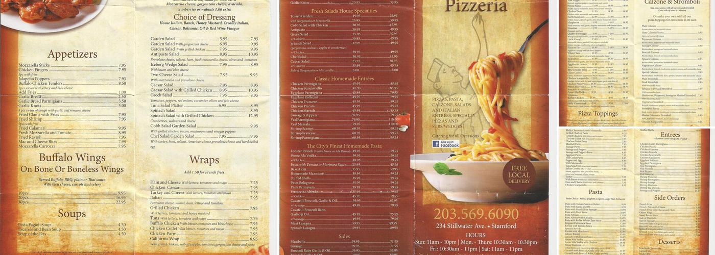 Westover Pizzeria II Menu