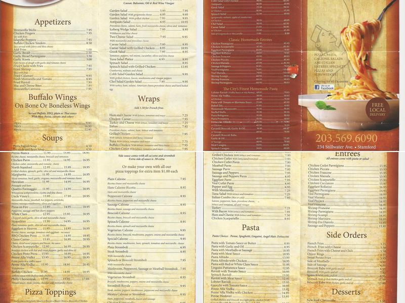 Westover Pizzeria II Menu