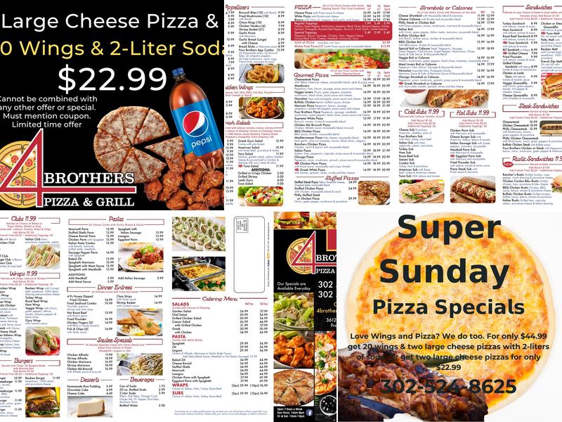 4 Brothers Pizza & Grill Menu