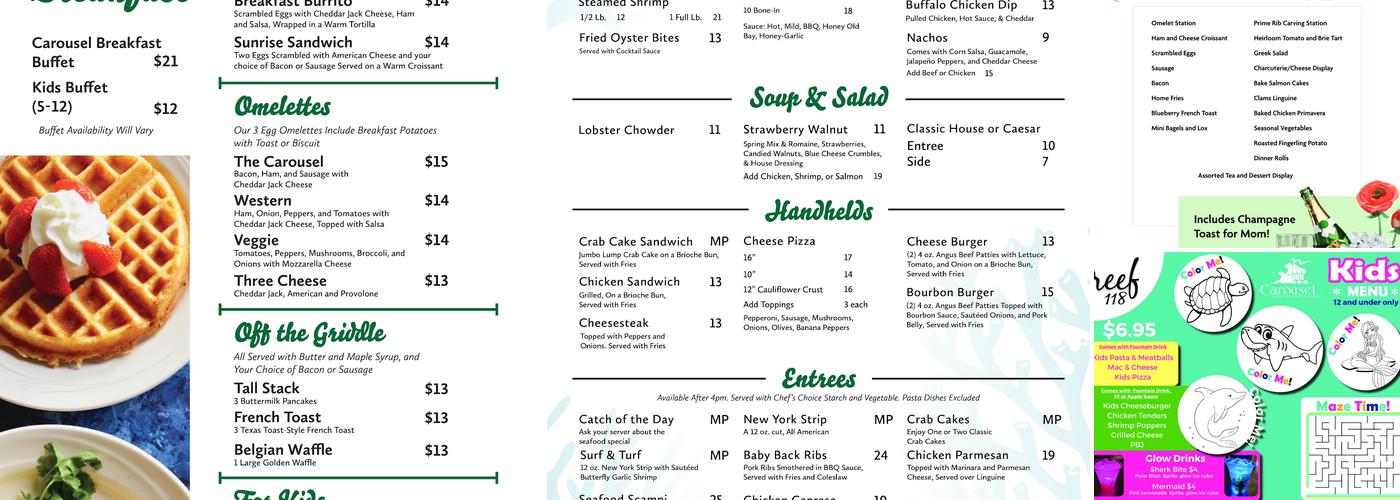 Reef 118 Oceanfront Restaurant Menu