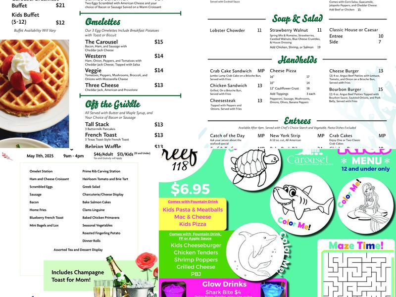 Reef 118 Oceanfront Restaurant Menu