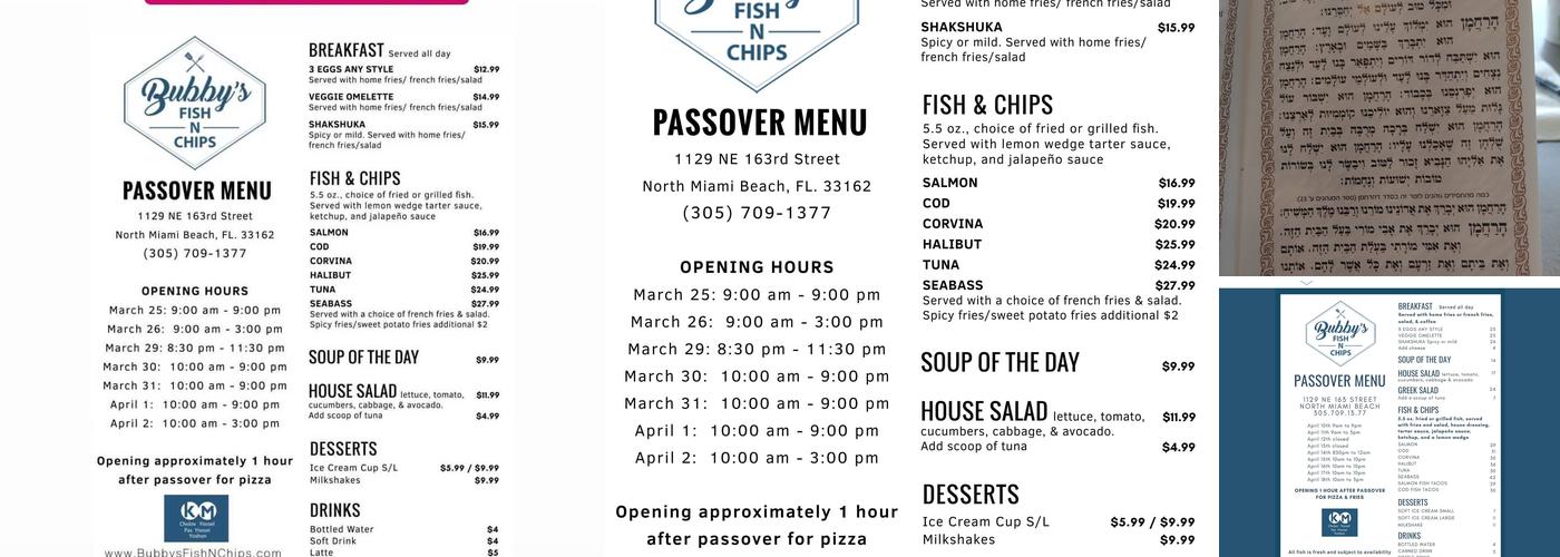 Bubby's Fish N' Chips Menu