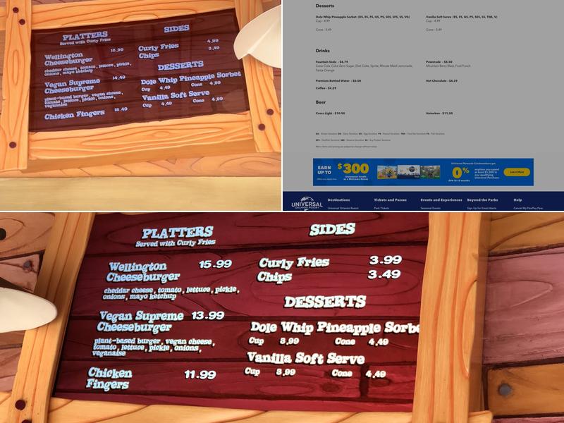 Wimpy's Menu