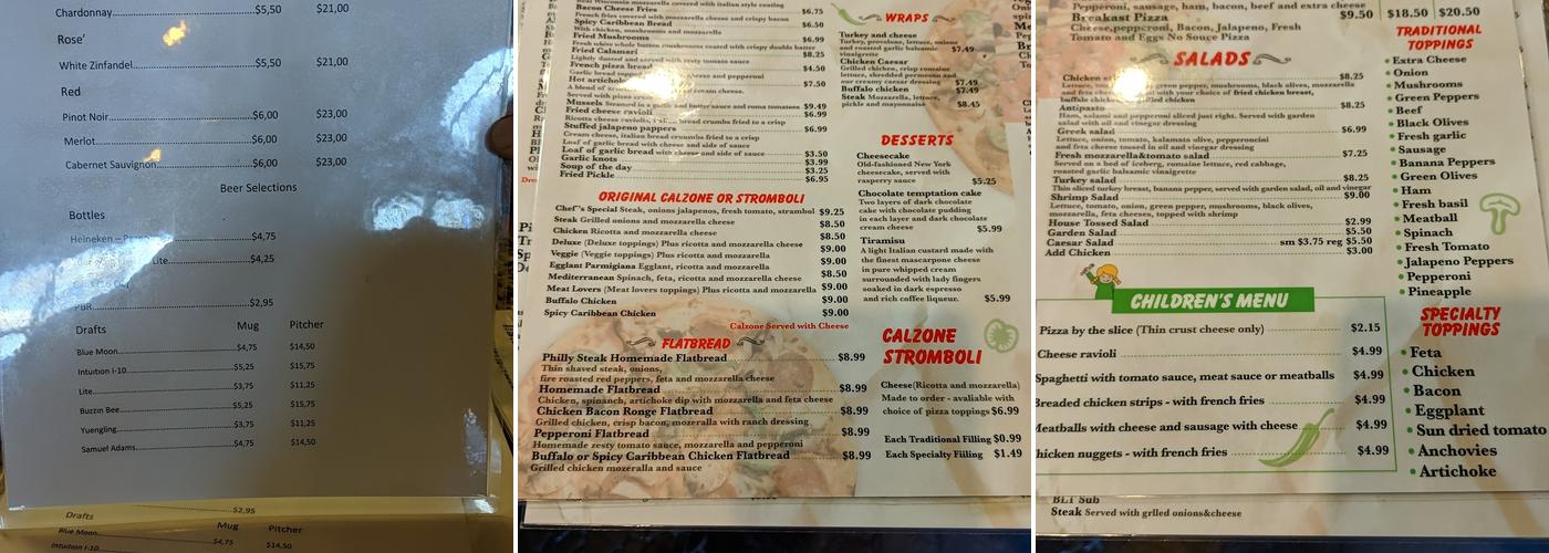 Pizza Point Menu